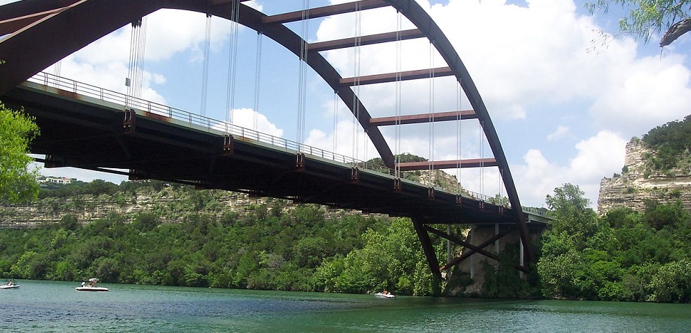 Highway bridge over Lake Austin.