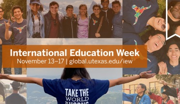 Image collage for International Education Week 2023 at UT Austin