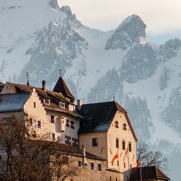 Liechtenstein castle on mountain